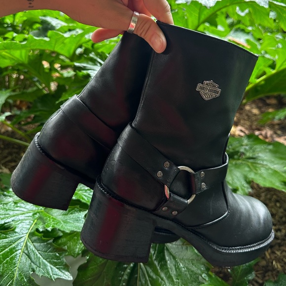 VINTAGE HARLEY-DAVIDSON PLATFORM MOTO BOOT - Picture 2 of 4